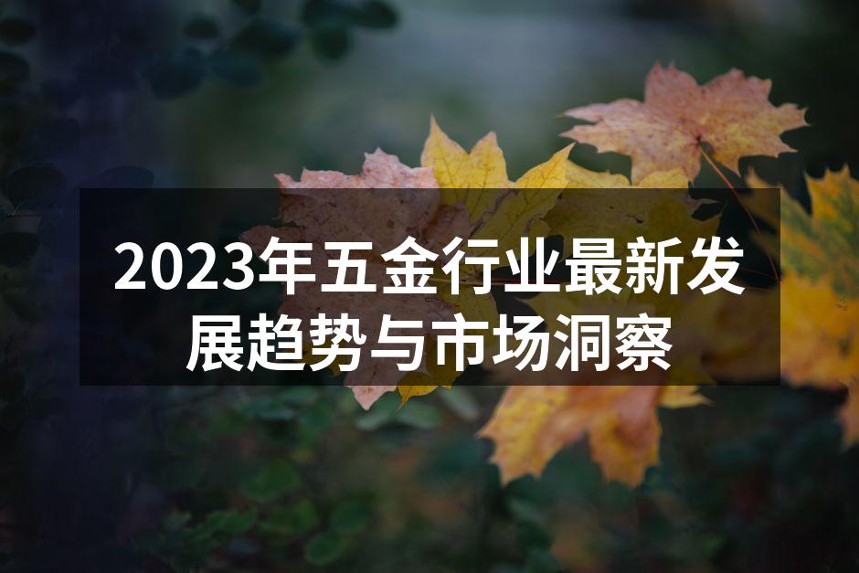 2023年五金行业最新发展趋势与市场洞察