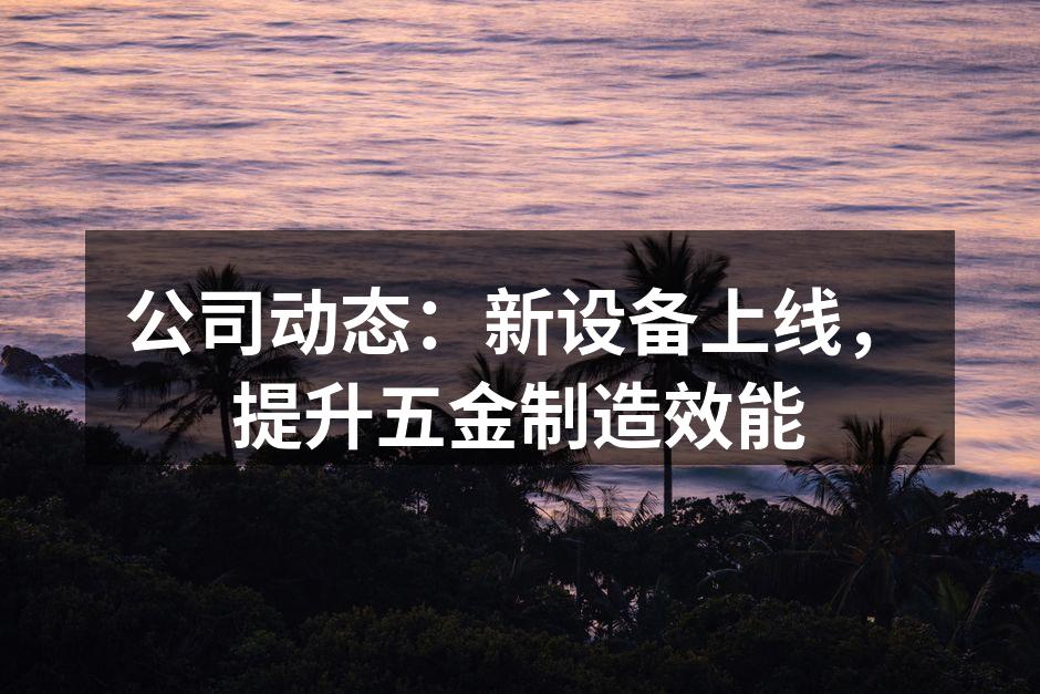 公司动态:新设备上线,提升五金制造效能